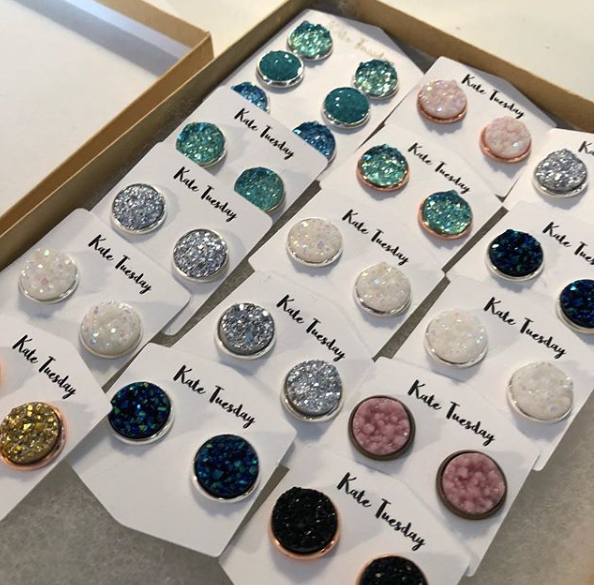 Grab Bag of Druzy, Mermaid, Cabochon Earrings Box: 20 Pairs