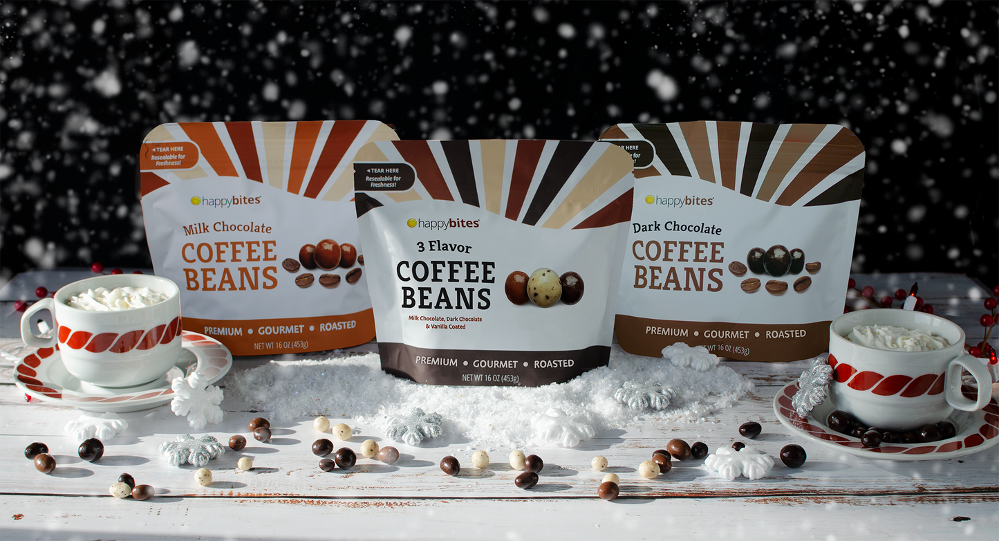 Happy Bites: Dark Chocolate Coffee Beans, 16 oz