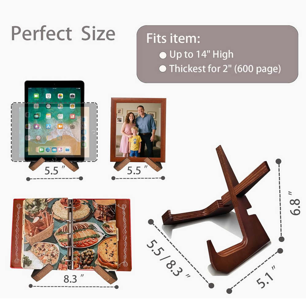 Product dimensions and usage examples on a white background