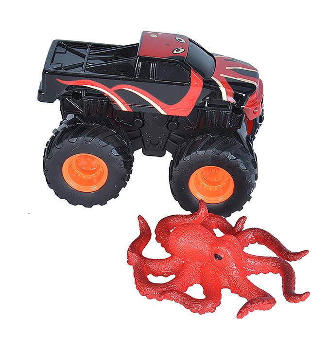 Adventure Mini Truck featuring an octopus design, vibrant colors, excellent condition, perfect for kids.