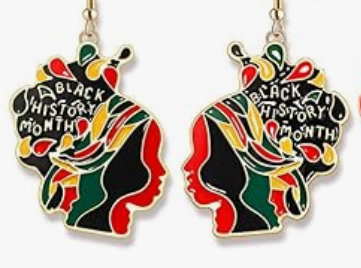 Colorful enamel African earring with bold cultural design, sold individually