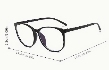 Blue light blocking glasses with clear lenses and a sleek frame, ideal for screen use and reducing eye strain.