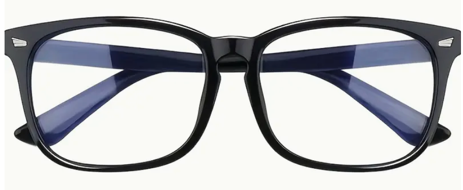 Blue light blocking glasses with clear lenses and a sleek frame, ideal for screen use and reducing eye strain.