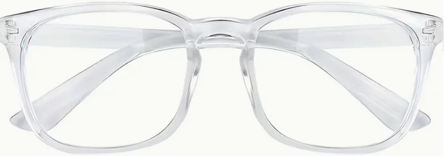 Blue light blocking glasses with clear lenses and a sleek frame, ideal for screen use and reducing eye strain.