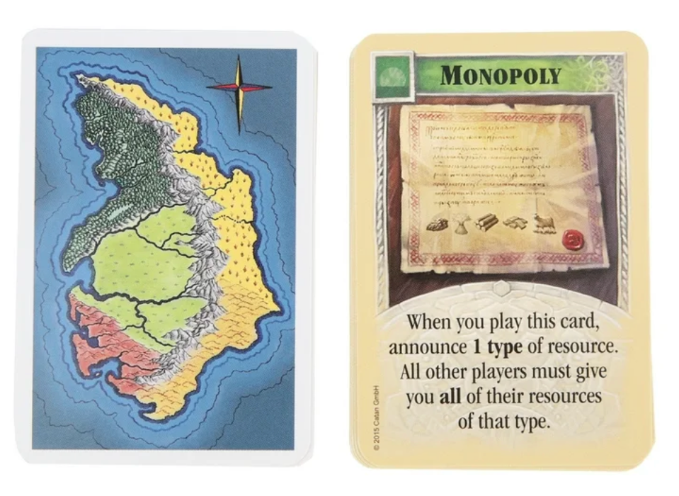 Monopoly game card with map and text