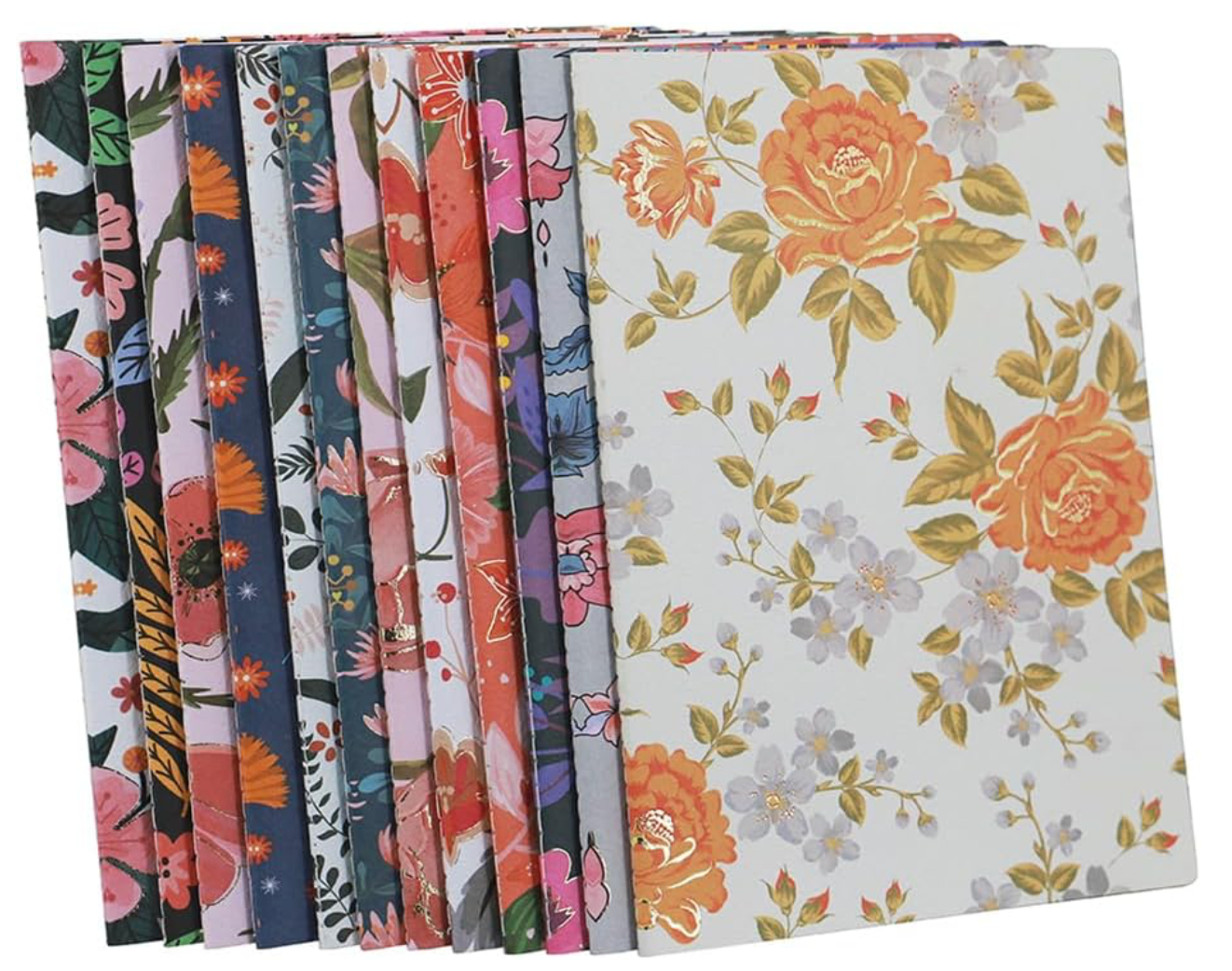 Individually sold A5 journal with gold foil floral embossed cover and thick 80 GSM paper—ideal for journaling, note-taking, or gifting with style.