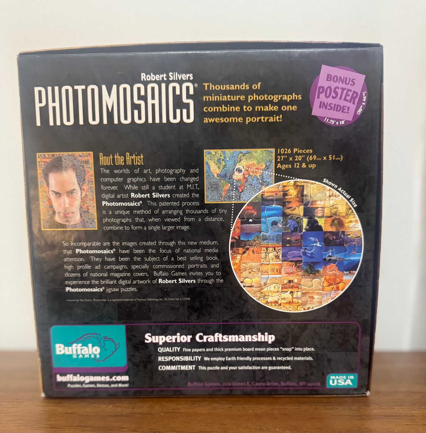 The Photomosaics Starry Night Puzzle by Robert Silvers is a 1000-piece jigsaw that recreates Van Gogh’s iconic painting using thousands of miniature photos.