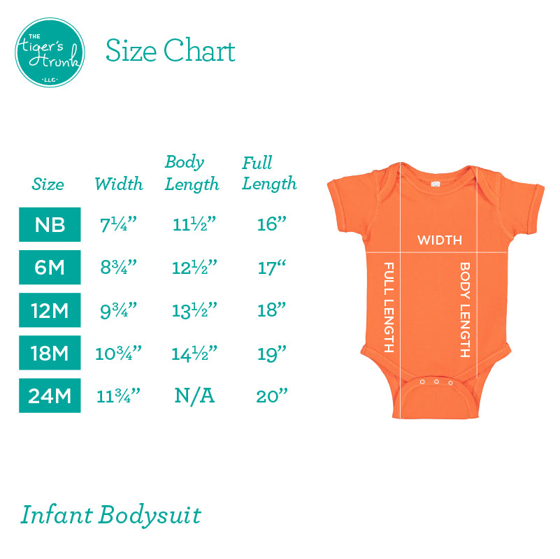 Rabbit Skins Short-Sleeve Bodysuit Size Chart