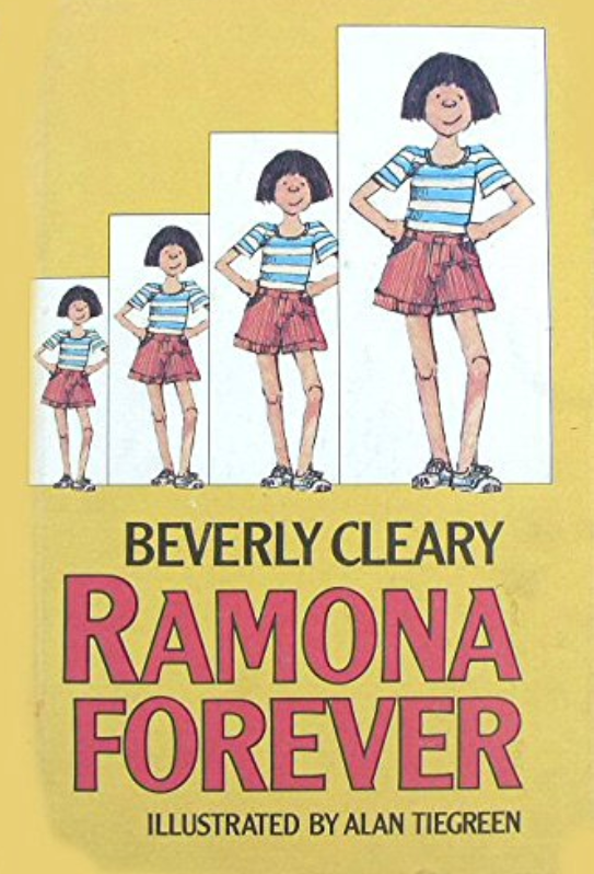 Front cover of Ramona Forever by Beverly Cleary, featuring Ramona reflected in several mirrors.