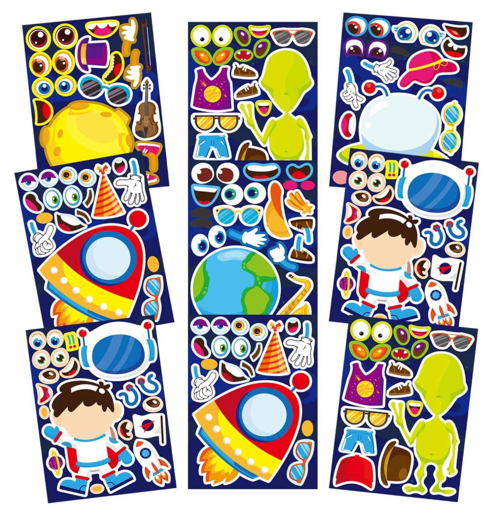 Make a Face Space-Themed Sticker Sheets