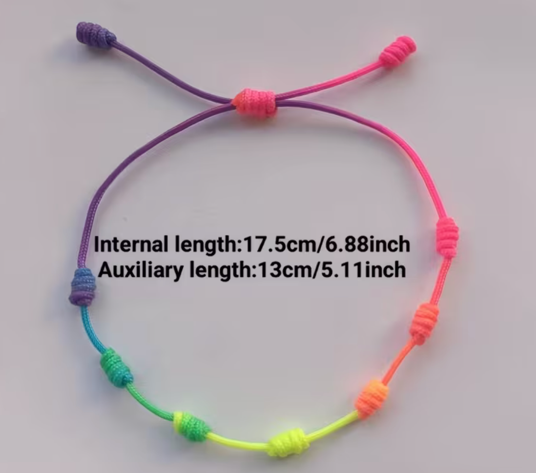Colorful Seven Knot Anklet Adjustable
