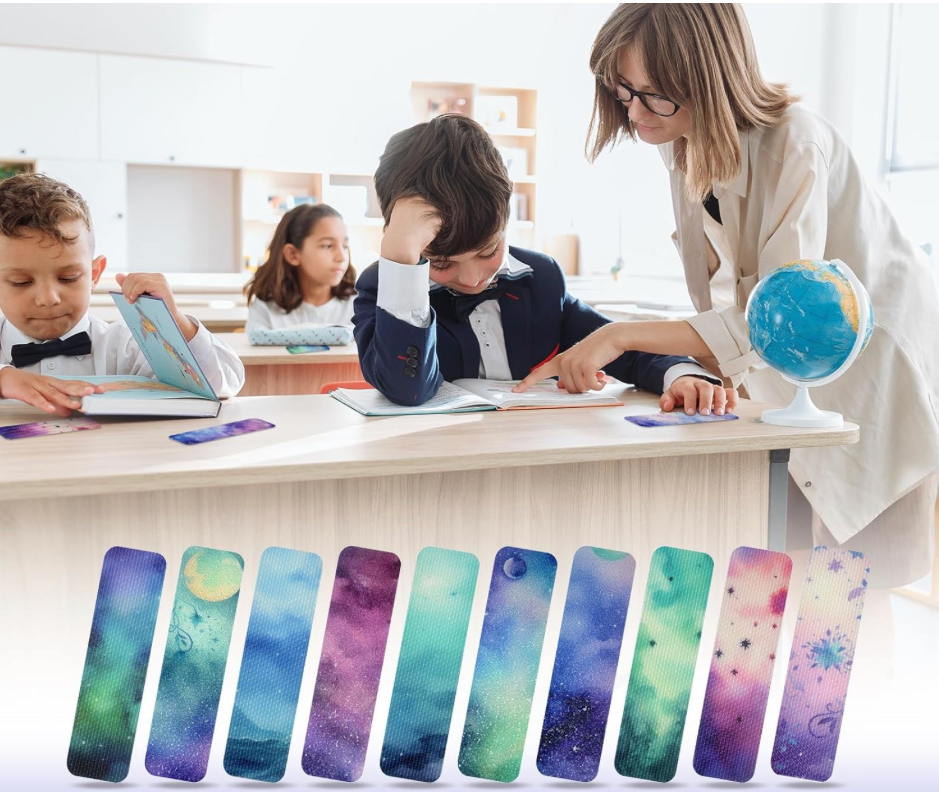 Reusable anxiety sensory sticker with calming texture to use on notebooks and everyday items.