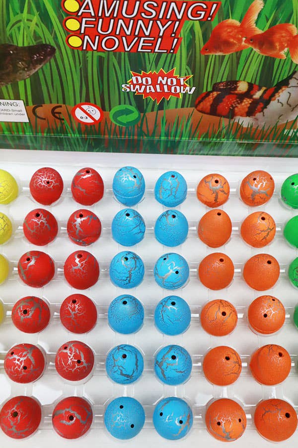 Animal Egg Growing Pet toy showing a colorful egg that hatches into a surprise animal when placed in water.