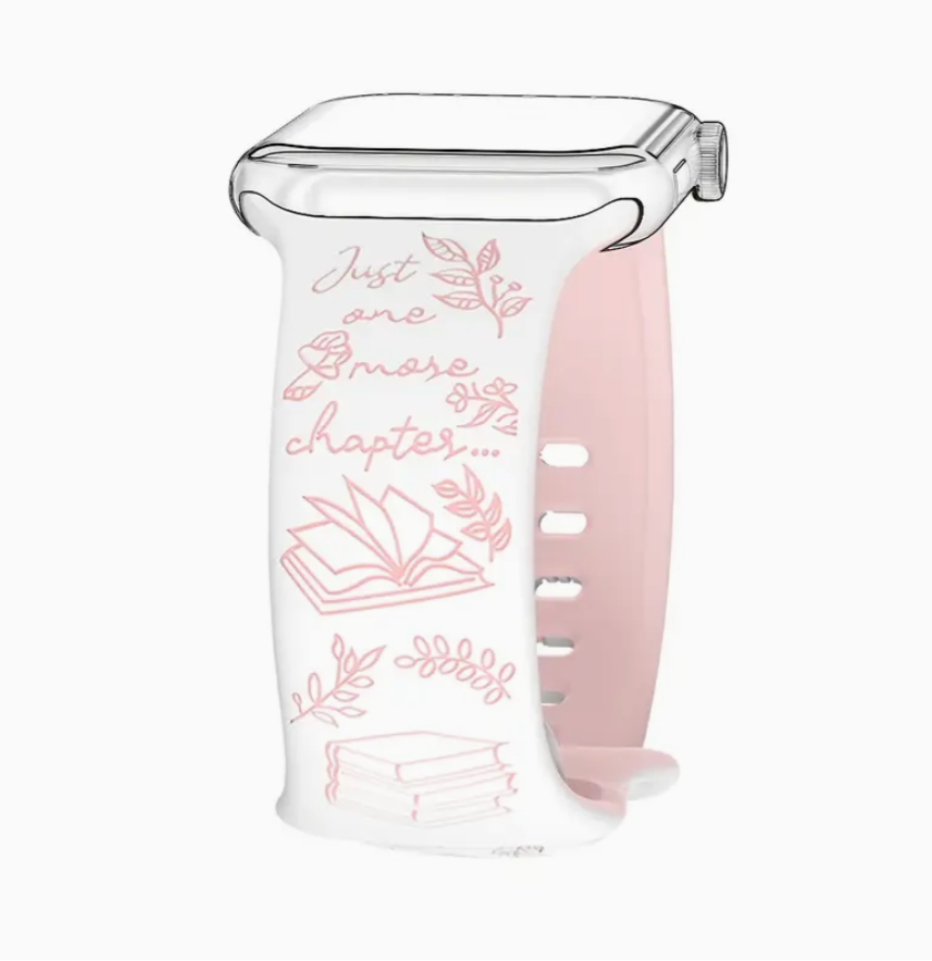 Pink and white book-shaped container with text and design on a white background