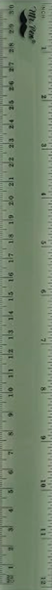 Mr. Pen 12-inch transparent plastic ruler with vintage tint, featuring clear imperial and metric markings in high-contrast black ink.