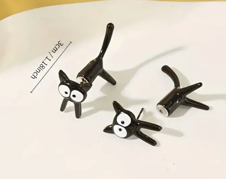 Chic Black Cat Front and Back Earrings
