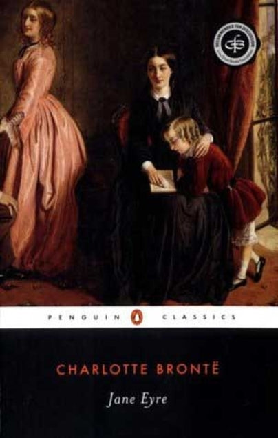 Cover of Jane Eyre by Charlotte Brontë, featuring a classic Victorian-era design, symbolizing the novel's themes of independence, love, and self-discovery.