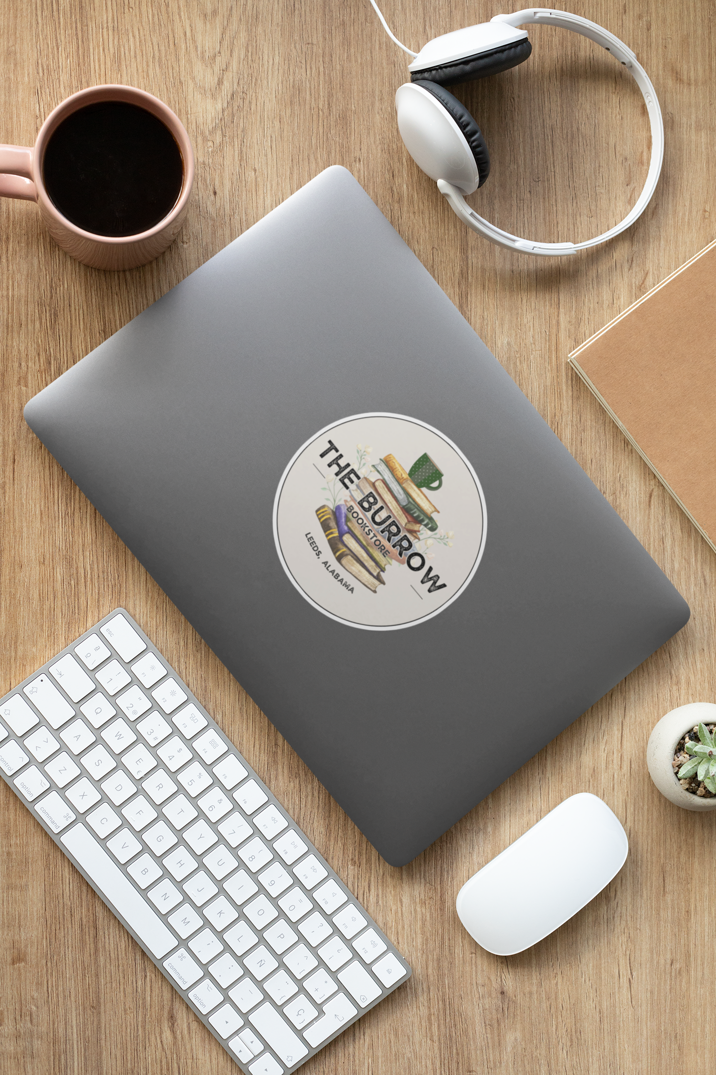 A high-quality UV-DTF sticker featuring The Burrow's logo. Waterproof, scratch-resistant, and perfect for personalizing water bottles, laptops, phones, and more. Ideal for book lovers and indie bookstore fans.