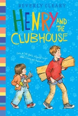 Front cover of Henry and the Clubhouse by Beverly Cleary, featuring Henry proudly building a clubhouse.