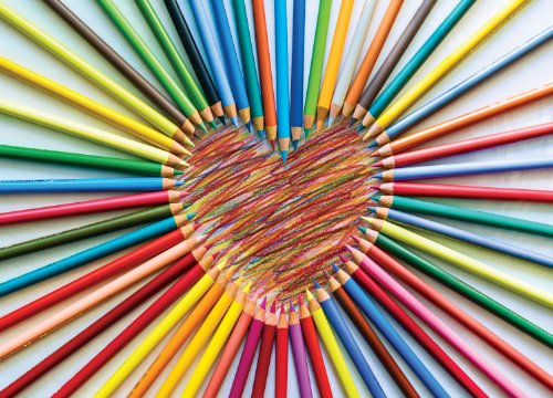 Box cover of Color of Love 1000-piece puzzle featuring a vibrant and artistic design celebrating love and diversity.