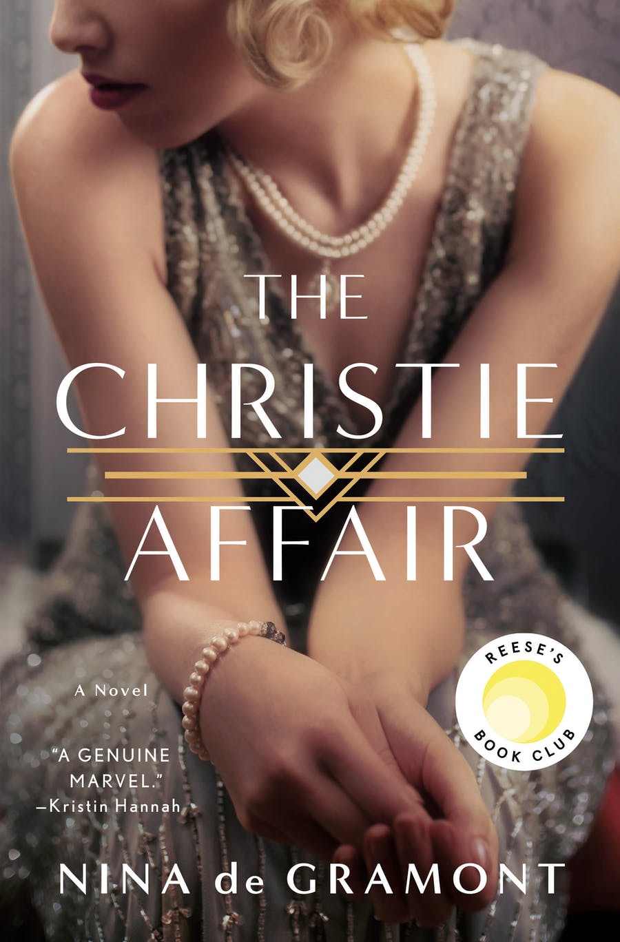 Book cover of 'The Christie Affair' by Nina de Gramont featuring a woman in a vintage dress.