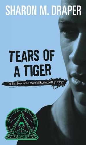 Cover of Tears of a Tiger by Sharon M. Draper, depicting a somber scene reflecting the novel's themes of grief and guilt.