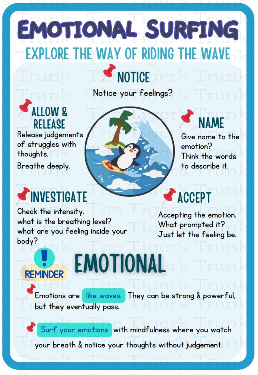 Individual mindfulness card featuring a mental health prompt for daily grounding and emotional well-being