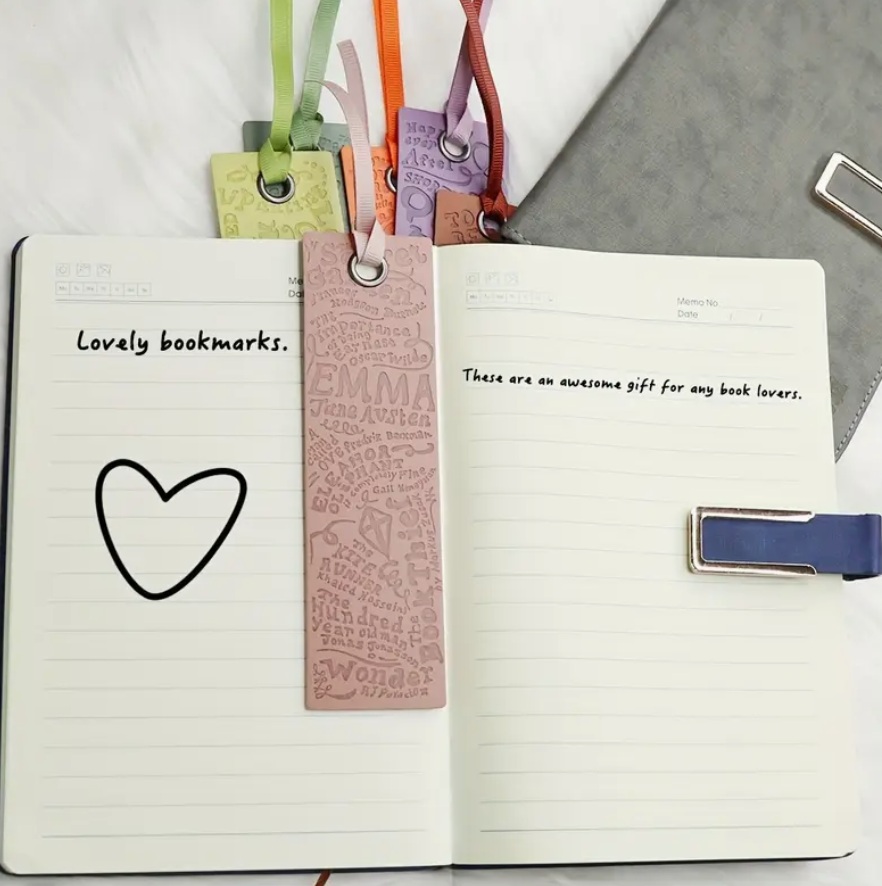 Soft and durable faux leather bookmark in a bright, colorful design—perfect for marking pages in your favorite book.