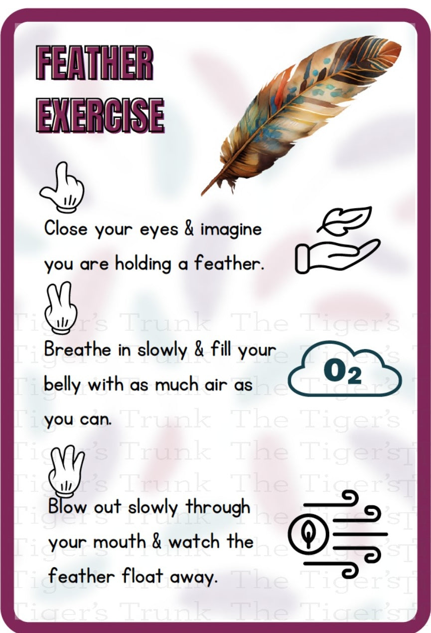 Individual mindfulness card featuring a mental health prompt for daily grounding and emotional well-being