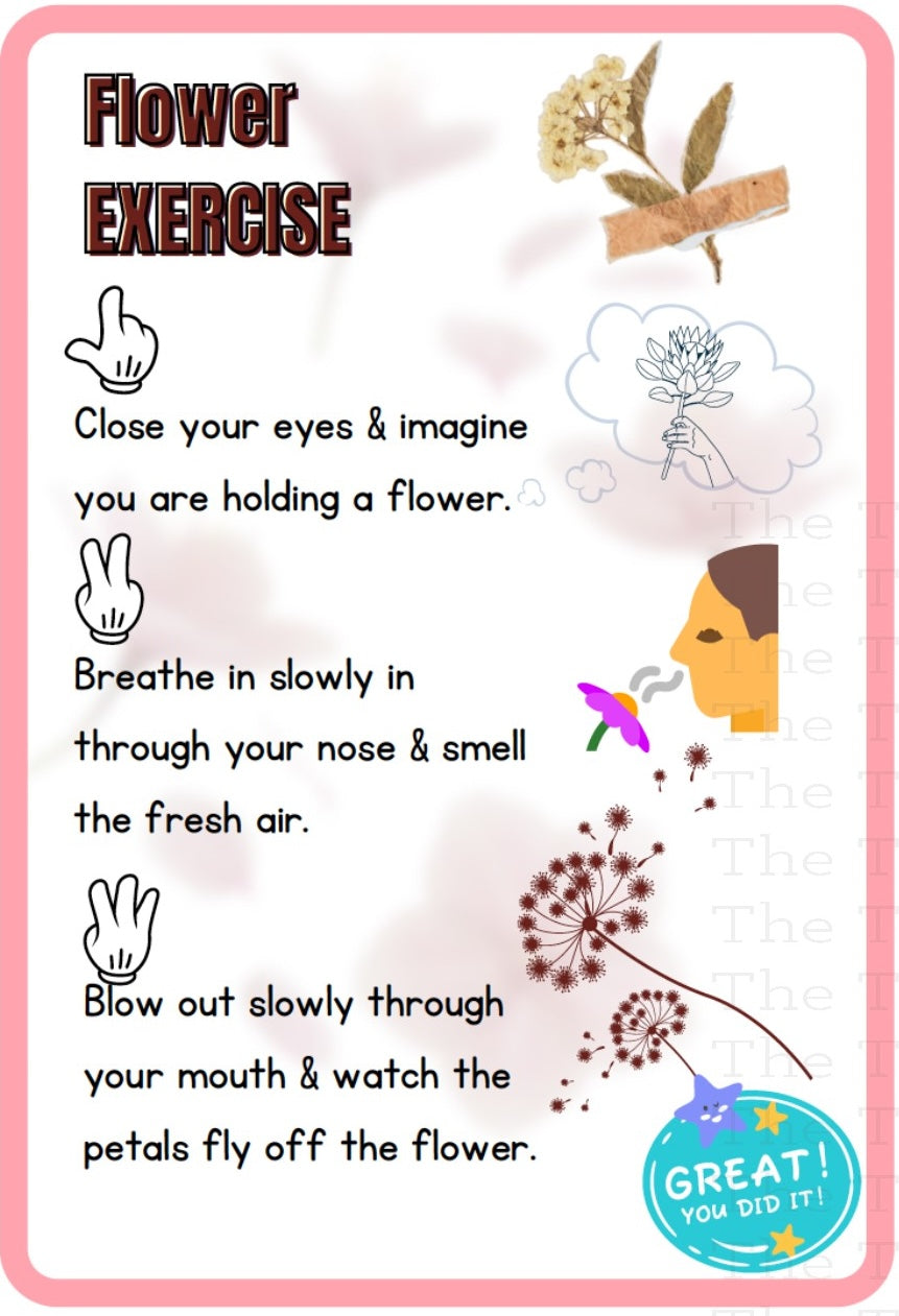 Individual mindfulness card featuring a mental health prompt for daily grounding and emotional well-being