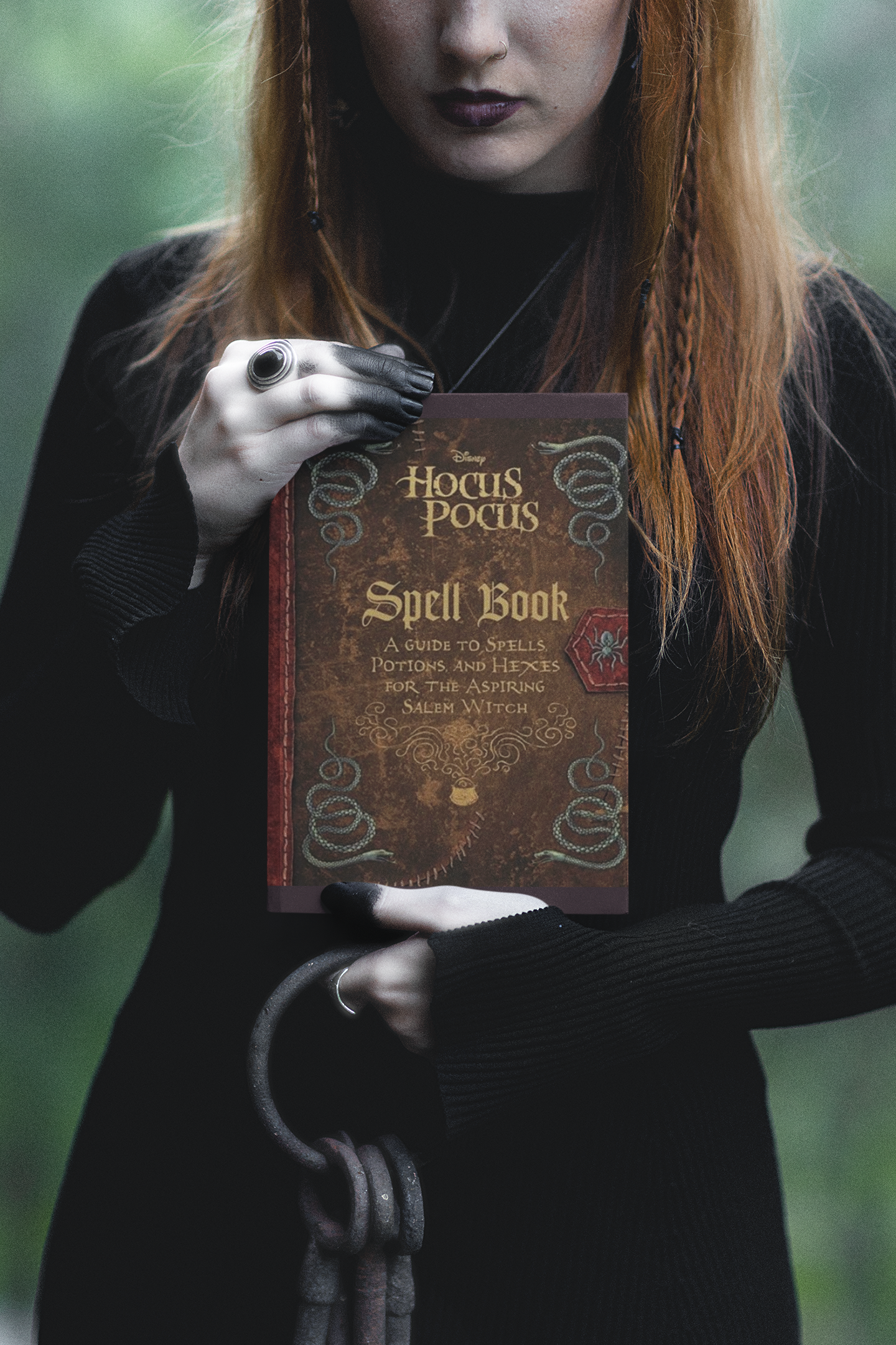 Cover of The Hocus Pocus Spell Book by Eric Geron, featuring an ornate design reminiscent of a classic witch's grimoire.