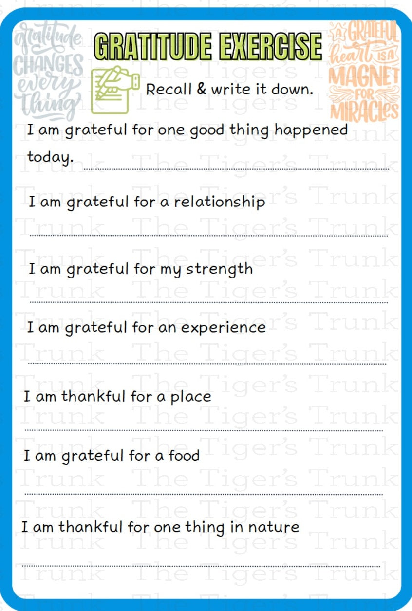 Individual mindfulness card featuring a mental health prompt for daily grounding and emotional well-being