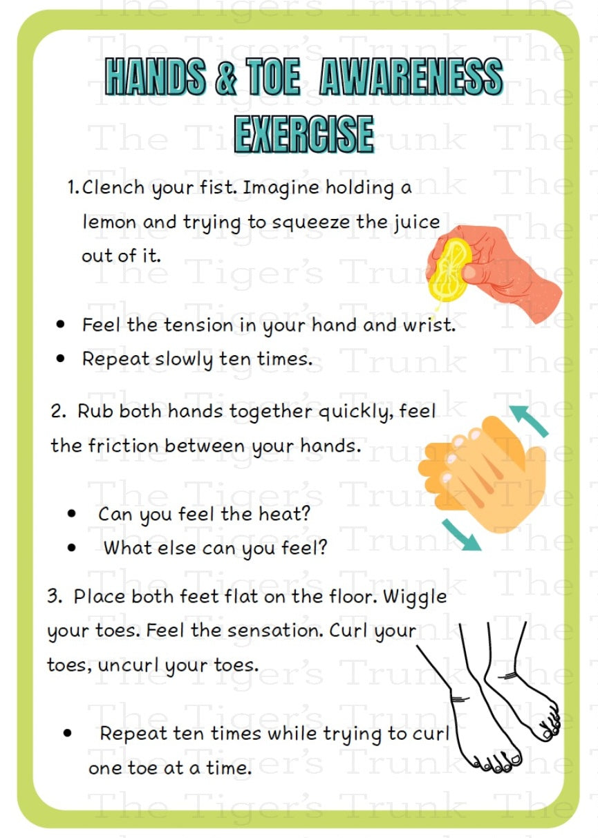 Individual mindfulness card featuring a mental health prompt for daily grounding and emotional well-being