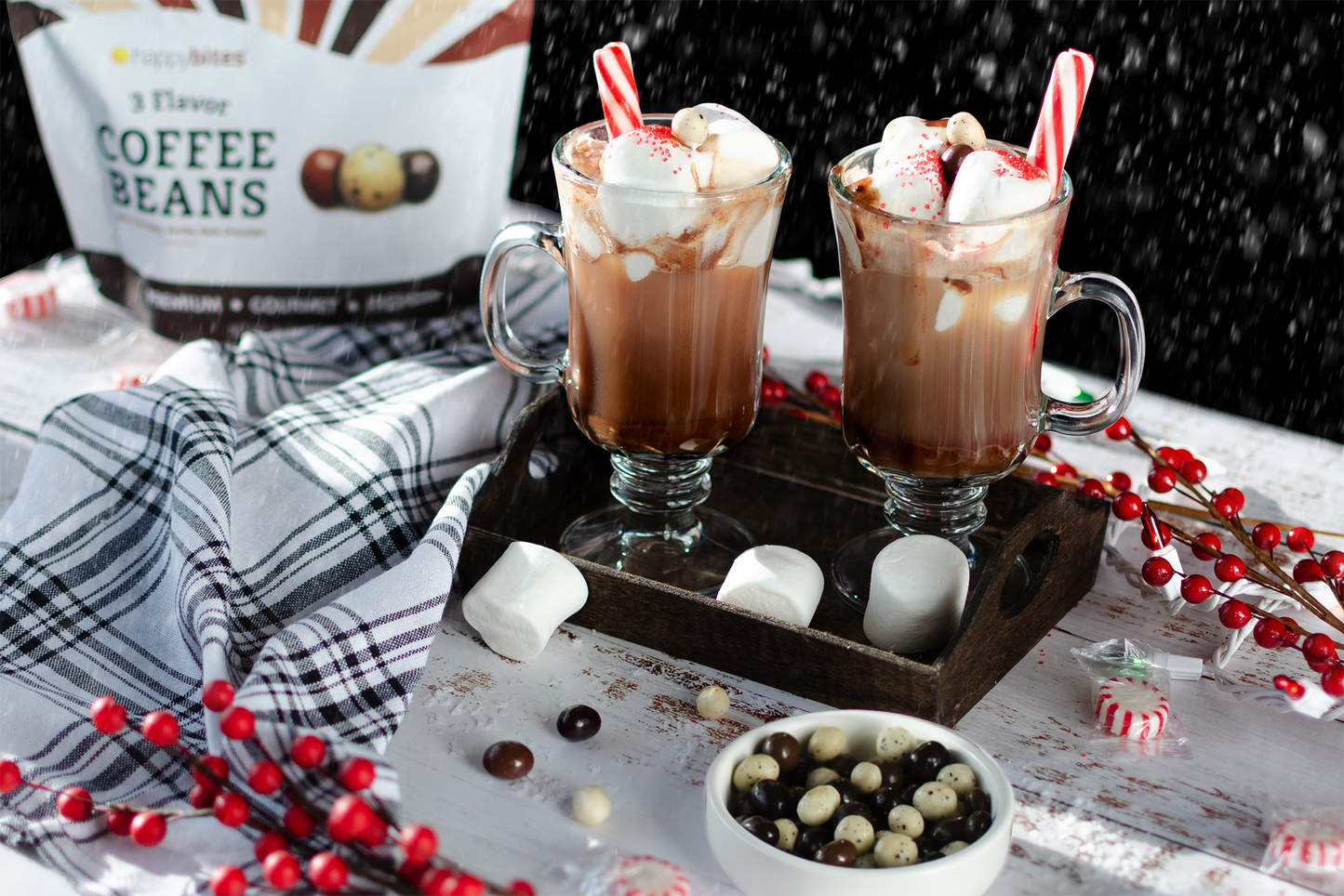 Happy Bites 3 Flavor Covered Coffee Beans, 16 oz assortment of premium beans coated in three delicious flavors.
