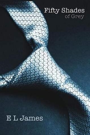 Cover of Fifty Shades of Grey by E.L. James, featuring a close-up of a silver-grey necktie against a dark background, symbolizing control, power, and seduction in this contemporary romance novel.