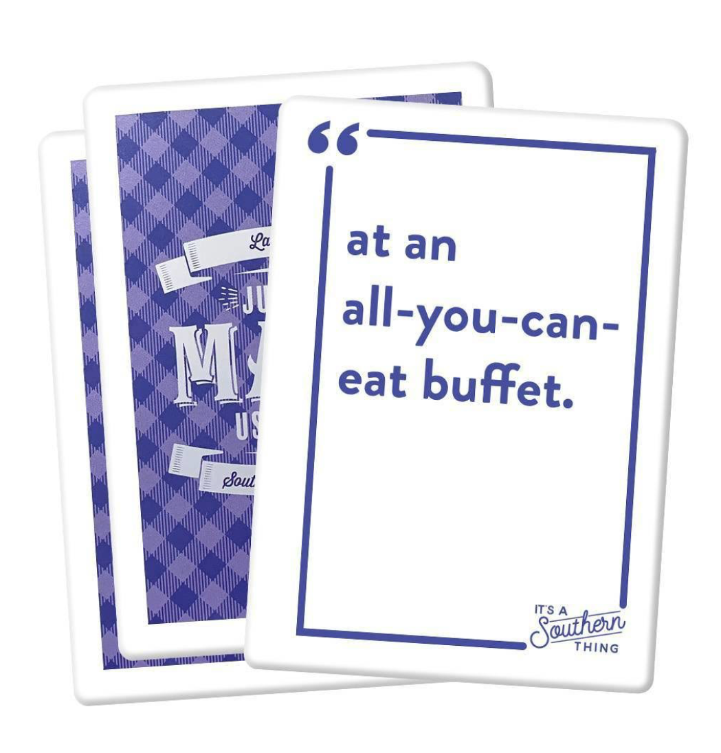 Just Like Mama Used to Say card game by Southern Born & Phrased, a fun and family-friendly party game filled with classic Southern sayings.