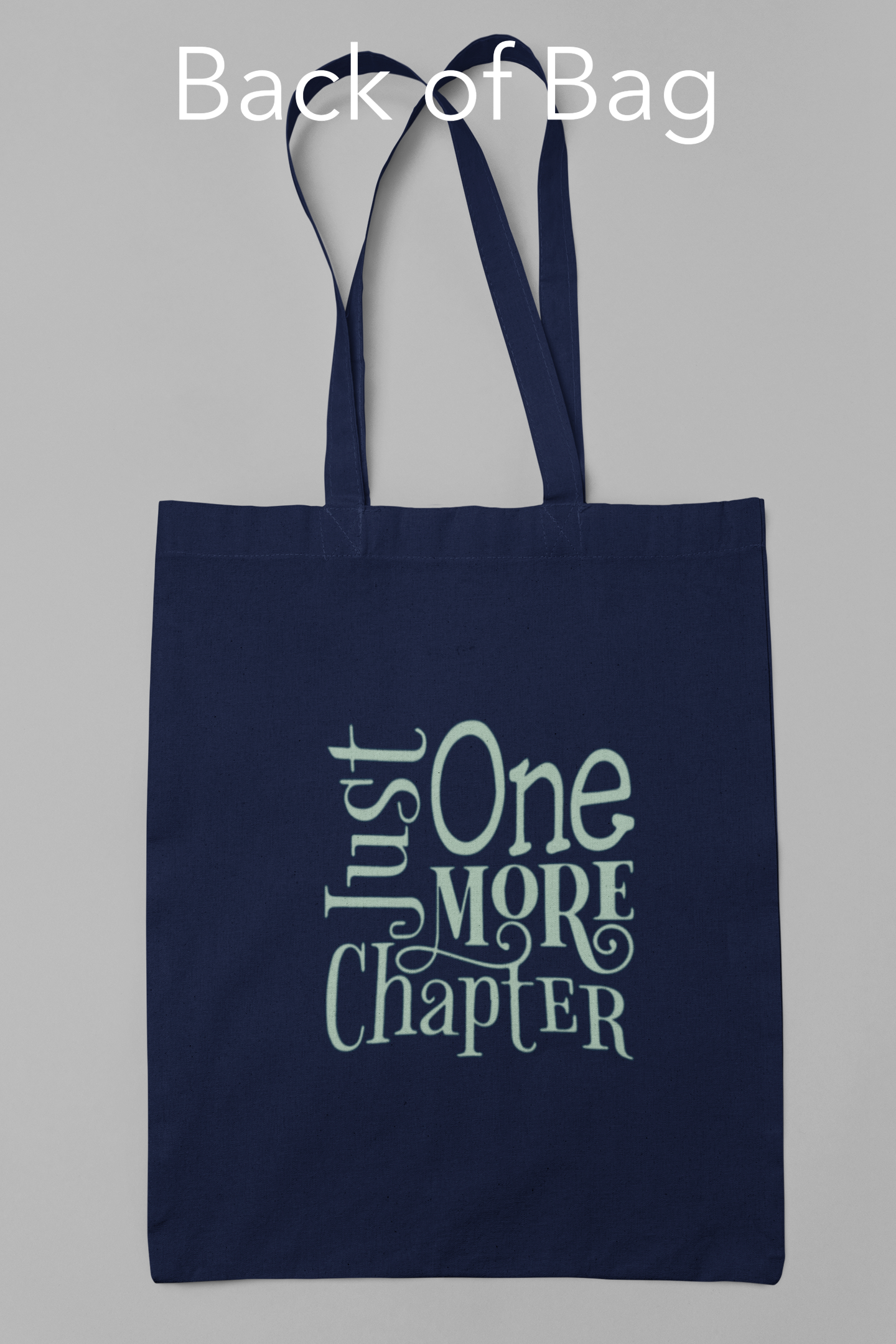 Canvas tote bags featuring The Burrow Bookstore logo on one side and various literary quotes on the other side.