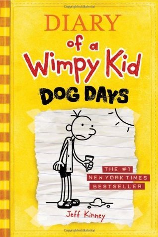 Cover of Diary of a Wimpy Kid: Dog Days by Jeff Kinney, featuring Greg Heffley with a melted ice cream cone