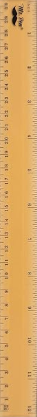 Mr. Pen 12-inch transparent plastic ruler with vintage tint, featuring clear imperial and metric markings in high-contrast black ink.