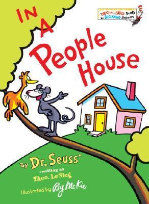 Cover of In a People House by Theo LeSieg, illustrated by Roy McKie, depicting a mouse and a bird exploring a human home.