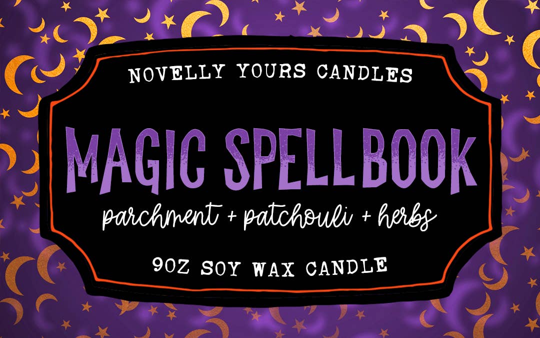 magic spellbook candle