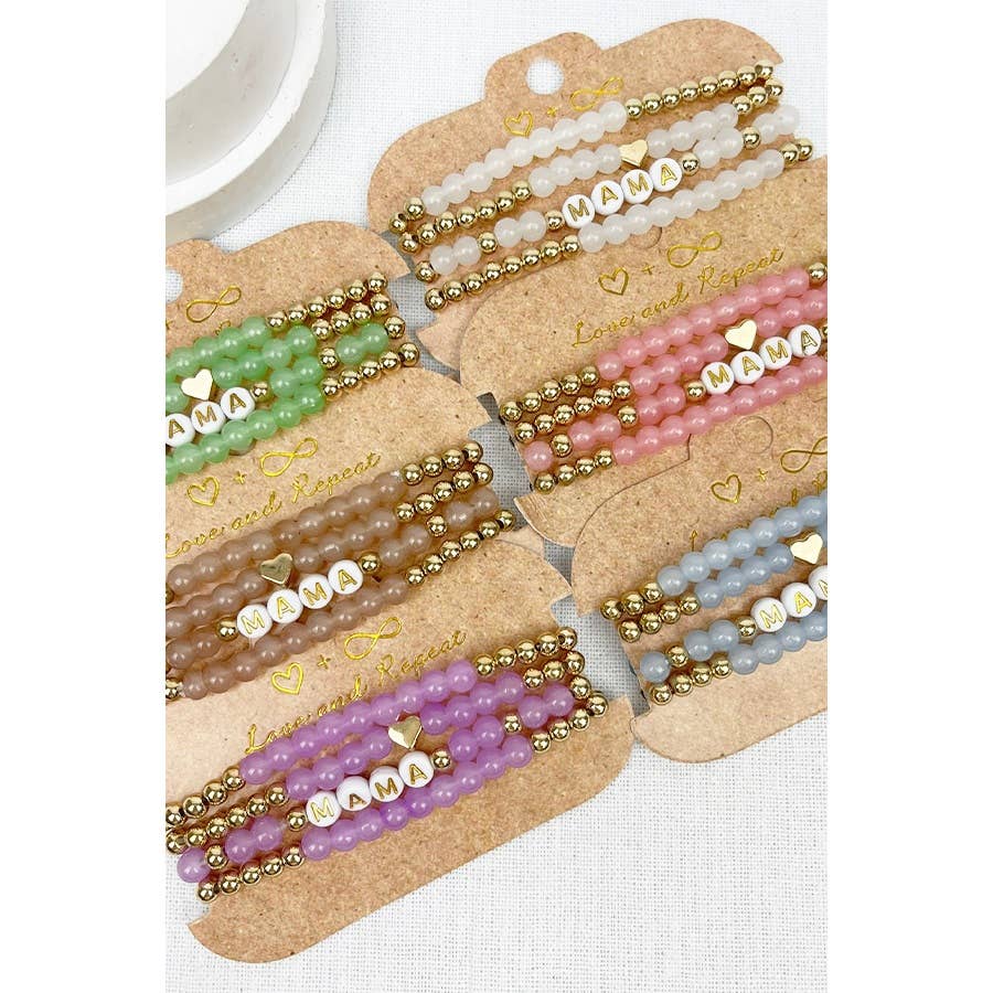 Bracelet: Mama Beads Layered Soft Tone, a stylish and lightweight accessory with a chic layered design.