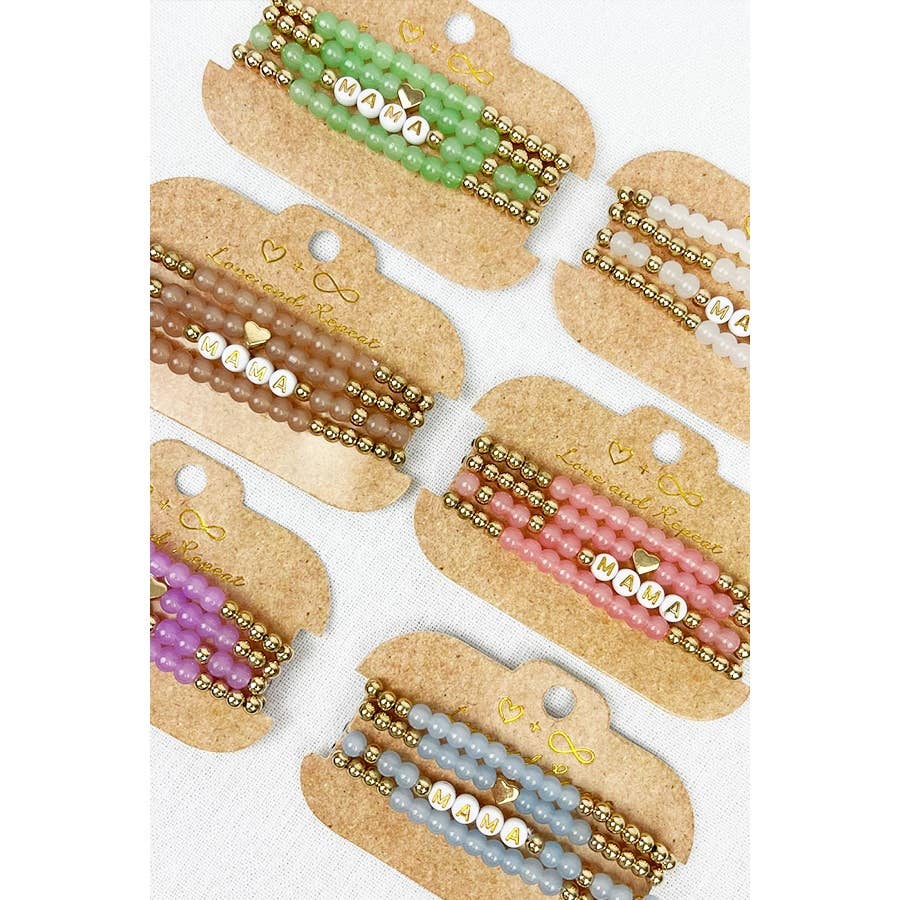 Bracelet: Mama Beads Layered Soft Tone, a stylish and lightweight accessory with a chic layered design.