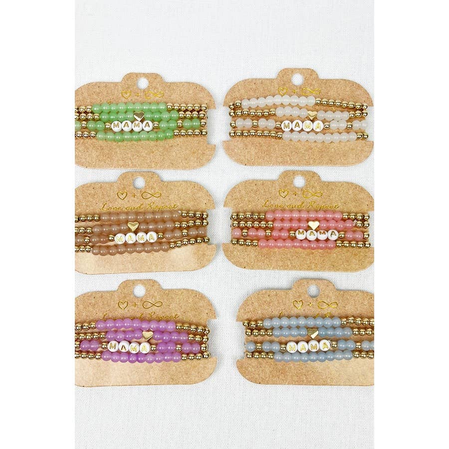 Bracelet: Mama Beads Layered Soft Tone, a stylish and lightweight accessory with a chic layered design.