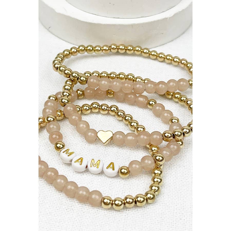 Bracelet: Mama Beads Layered Soft Tone, a stylish and lightweight accessory with a chic layered design.