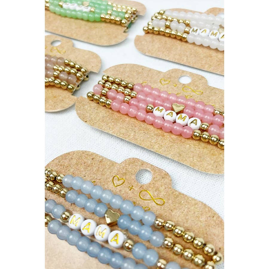 Bracelet: Mama Beads Layered Soft Tone, a stylish and lightweight accessory with a chic layered design.