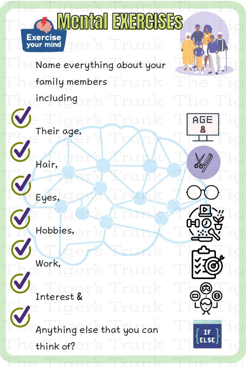 Individual mindfulness card featuring a mental health prompt for daily grounding and emotional well-being