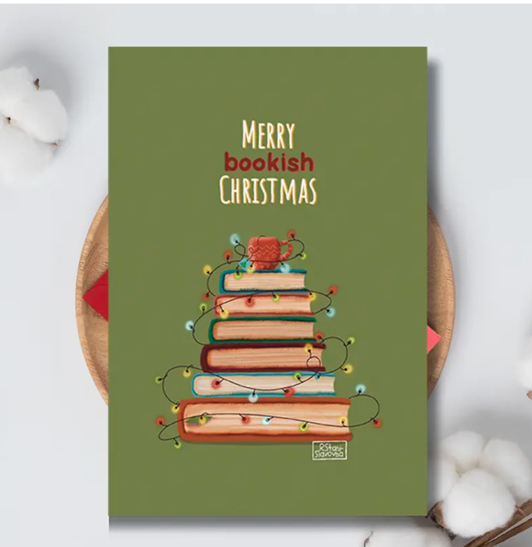 Christmas Card - Merry Bookish Christmas