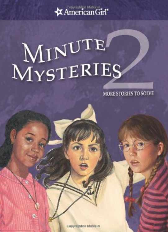 Cover of 2-Minute Mysteries featuring a group of girls solving clues with magnifying glasses and notebooks.