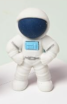 Spaceman Eraser + Neon Space-Themed Sticker